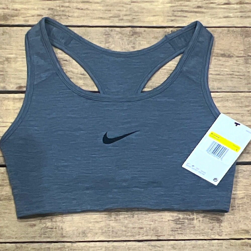 Nike Dri-FIT Women's Sports Bra Racerback Medium Support Gray Size S